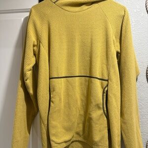 Melanzana Yellow Zip Up Sweater Waffle-Knit Design